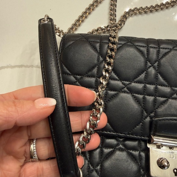 CHRISTIAN DIOR Lambskin Cannage Miss Dior Promenade Pouch Black - Picture 8 of 15